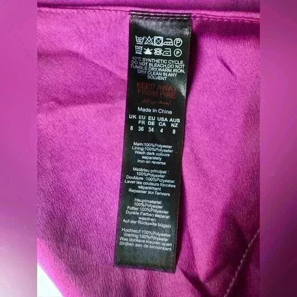 Booho NWT Women’s‎ Purple With Thin Ties Top Size 4 - Picture 3 of 4